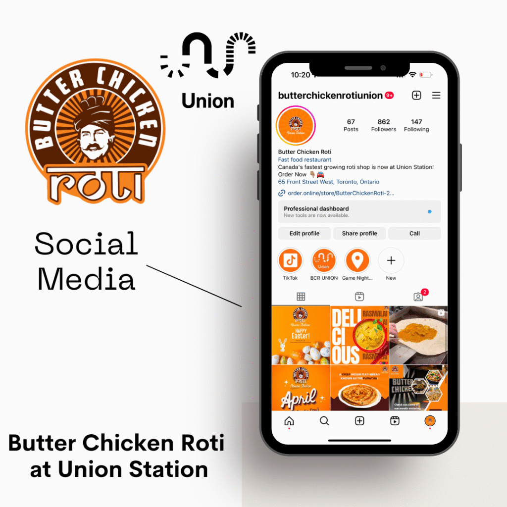 butter chicken roti at union station