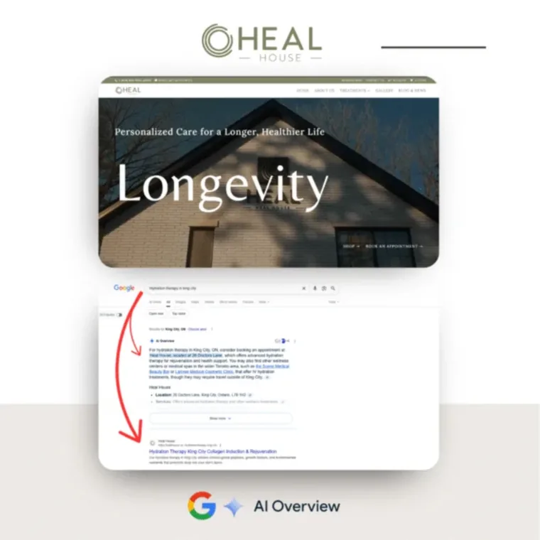 Heal House named in a Google AI Overview
